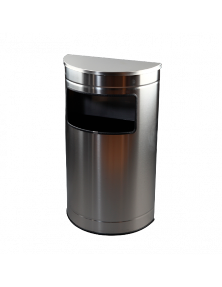 Papelera con tapa semicircular 60L inox satinada