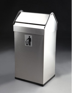 Papelera cabezal basculante inox satinada 40L