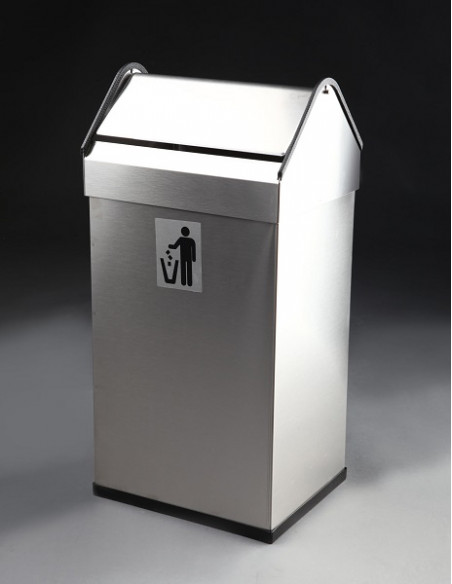 Papelera cabezal basculante inox satinada 40L