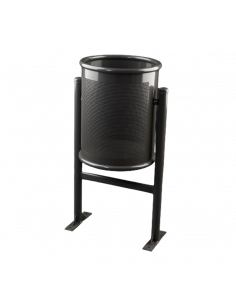 Papelera perforada circular suelo metalica pintada 60 L