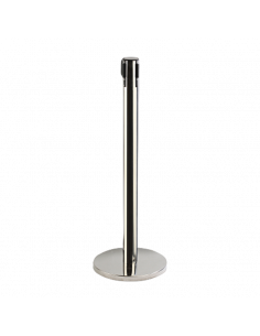 Poste separador de cinta retráctil. Inox
