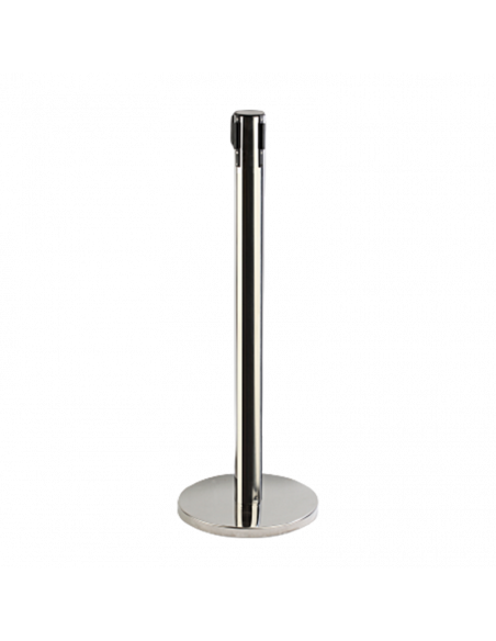 Poste separador de cinta retráctil. Inox