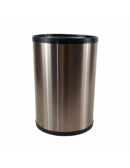 Papelera redonda pequeña 10L inox satin