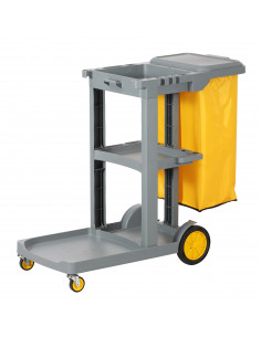 Carro de Limpieza en L gris con tapa