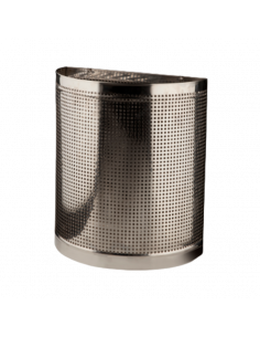 Papelera perforada semicircular mural inoxidable