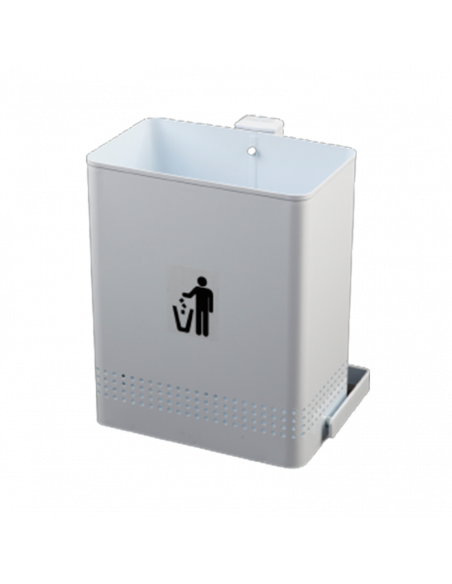 Papelera rectangular con soporte a pared para jardines y garajes