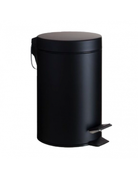 Papelera de Pedal metálica negro mate