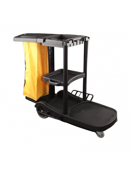 Carro de limpieza en L negro